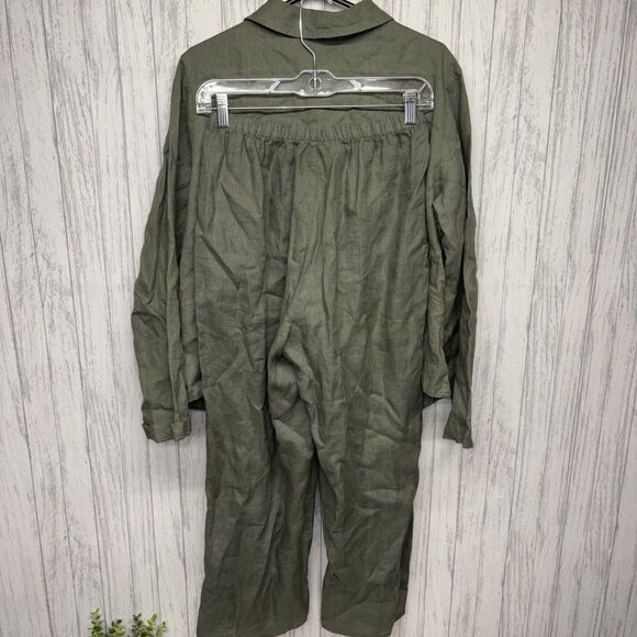 Womens Size S Flax Button Up Jacket And Pants Linen EUC - Picture 4 of 7